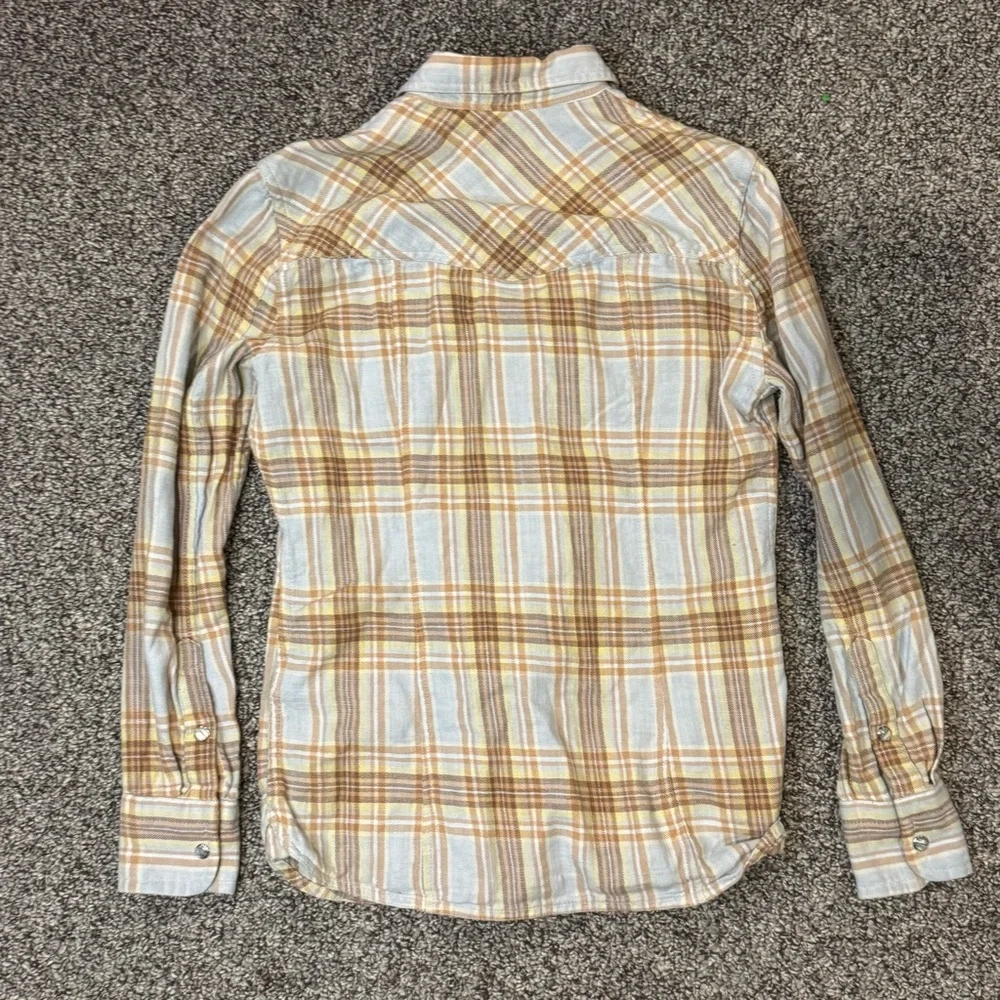 J. Crew Tan and Cream Checkered Shirt